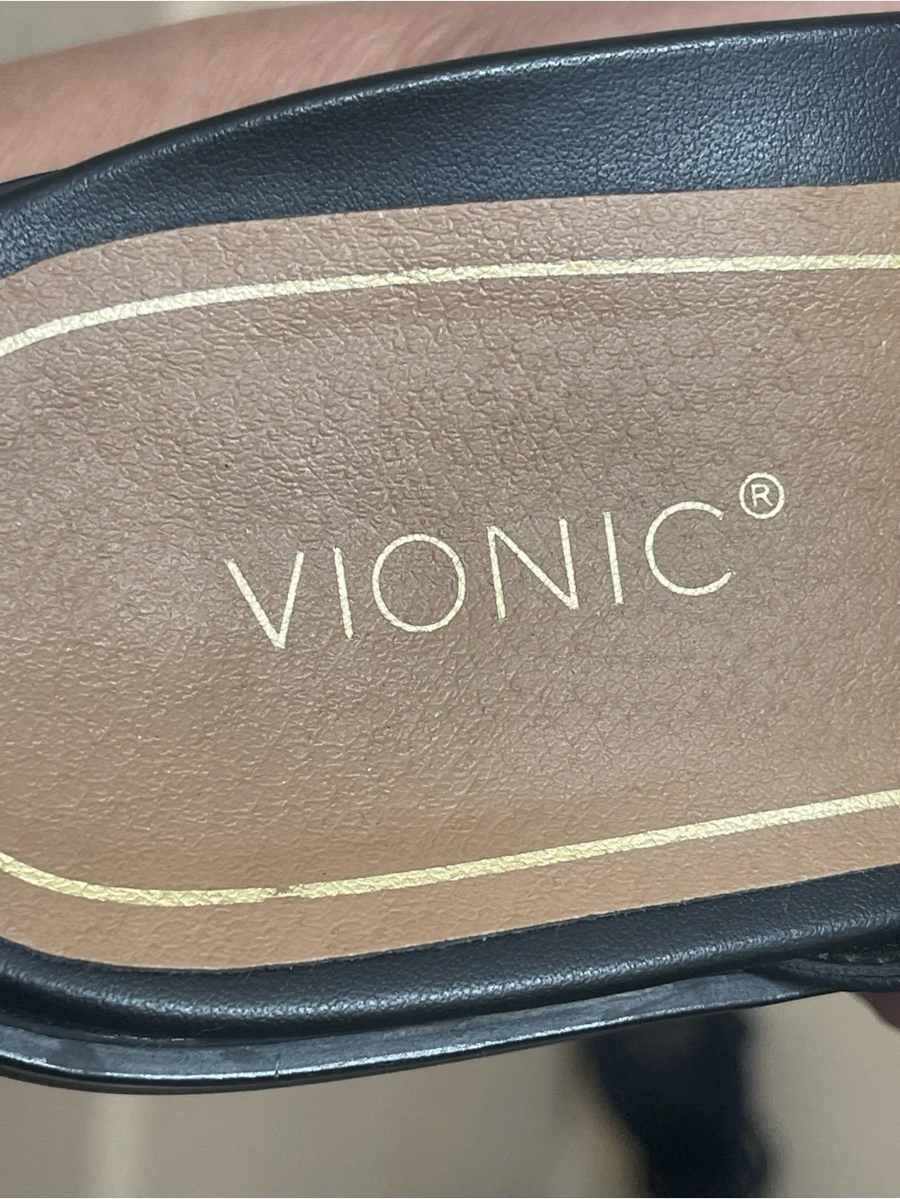 Vionic Prism Sandals Leather Crystal Orthotic Black Size 10 M